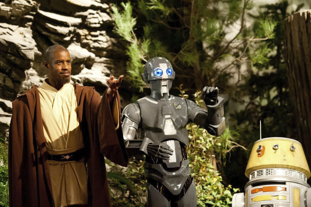 Ahmed Best nei panni del Jedi Kelleran Beq.