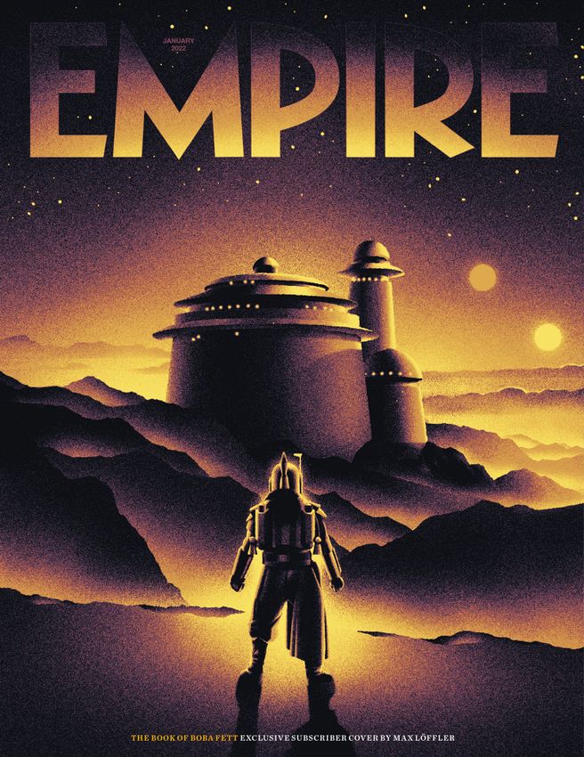Boba Fett di fronte al palazzo di Jabba copertina Empire